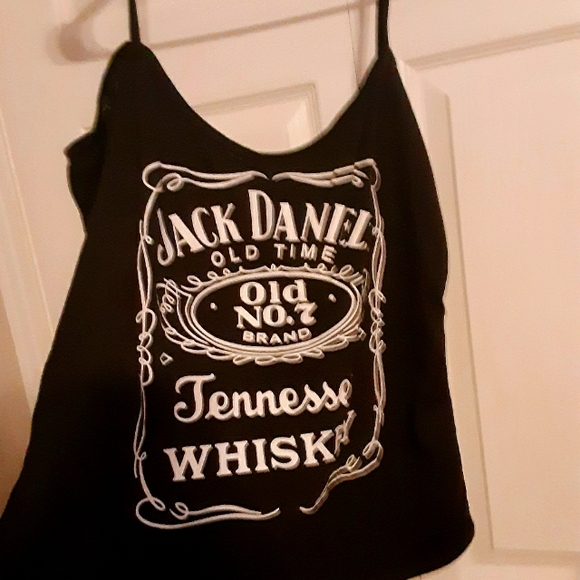 jack Daniel shirt. black cami top with sleves - Picture 1 of 3